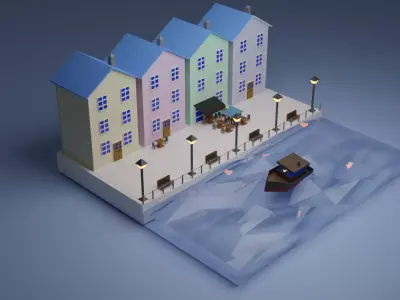 Little houses  Free 3D model