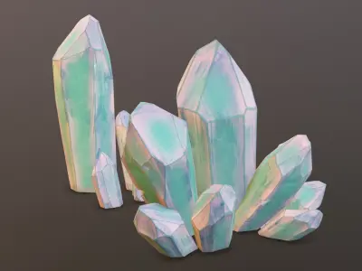 dry chalk minerals near the sea for games Low-poly 3D model