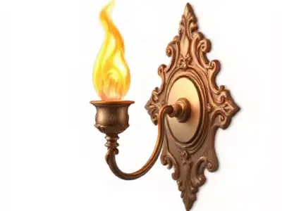 Flame Torch Decor Low-poly 3D model