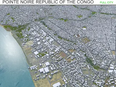 Pointe Noire Republic of the Congo 30km Low-poly 3D model