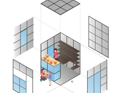 Modular Kiosk design in Minimalist style 6 feet by 6 feet  3D model