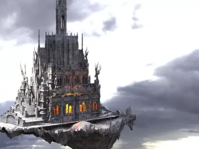 Flying Christmas Escape mansion 3D model