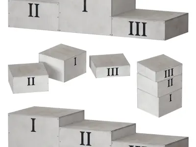Award sports pedestal podium Plywood box 3D model