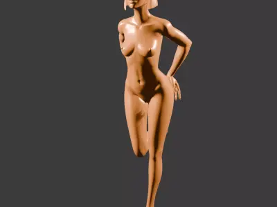 Space Bounty Hunter Cartoon Nude 2 3D print model