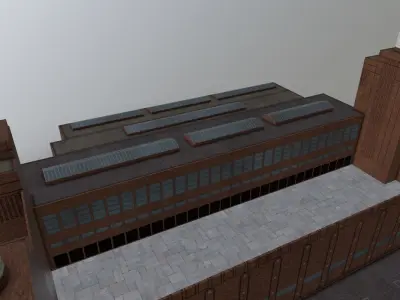 London Battersea Station Low-poly 3D model
