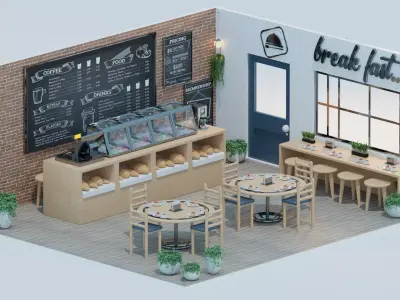 Restaurant coffee shop 3D model