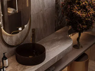 Luxury Modern Bathroom Interior Scene  3ds Max Corona Render  3D model