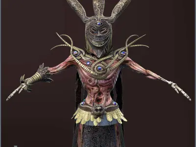 Dead Shaman Light Version Low-poly 3D model