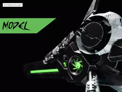 Scifi Blade Low-poly 3D model