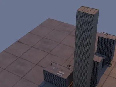 modular city asset pack Free low-poly 3D model