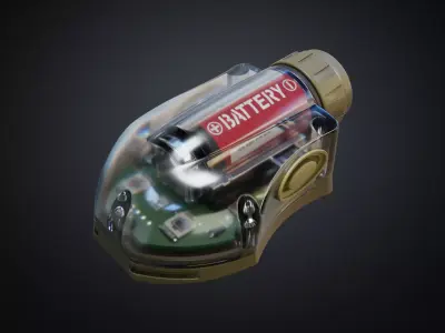 Tactical Helmet Manta Style Strobe Light high model 3D model