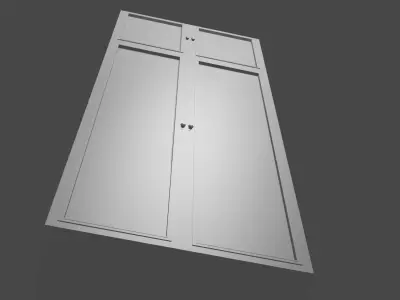 Wardrobe closet with two doors 3D model