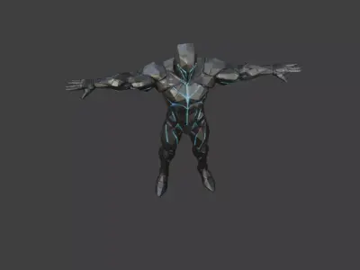 Advanced Cyber Knight  High-Quality 3D Sci Fi Warrior Model Low-poly 3D model