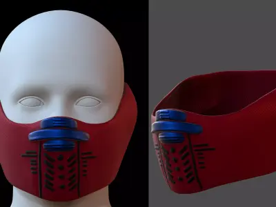 Gas mask helmet 3d model scifi Low-poly --- Low-poly 3D model