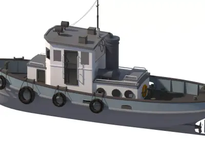 Tug boat harbour edition 3D model