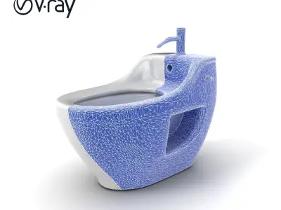 Traditional Ceramic Bidet Model Pack Low-poly 3D model