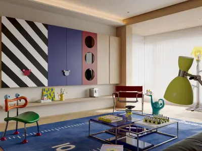 Colorful living room 3D model