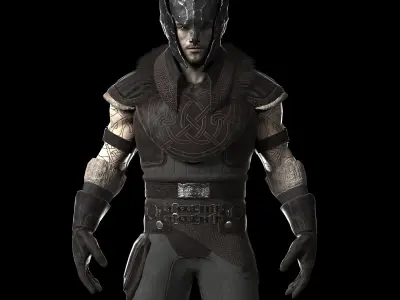 Warrior with 2 rigs bip and ue4 Low-poly 3D model