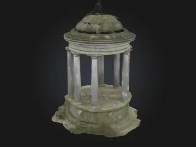 Ancient Stone Pavilion  Serenity in Weathered Stone 3D model