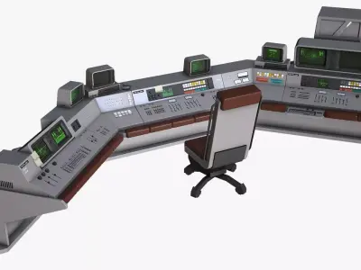 Control Desk 4 Low-poly 3D model