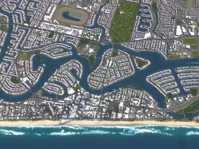 Surfers Paradise Low-poly 3D model