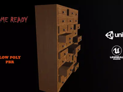 Wooden Mail Boxes Low-poly 3D model