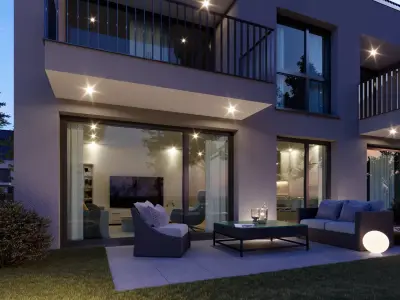 Beautiful terrace night view 3D model