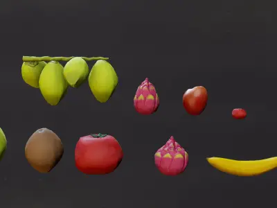 Street Food Market Low-poly 3D model