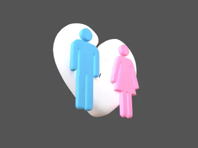 Divorce Symbol v1 006 Low-poly 3D model