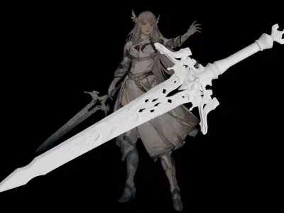 Alskir Sword of the God of Light Valkyrie Elysium 3D print model