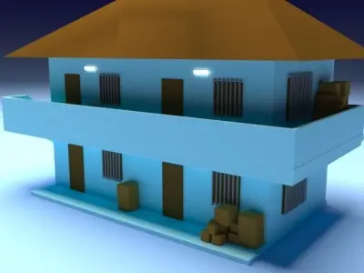 Mini basic house  Free low-poly 3D model