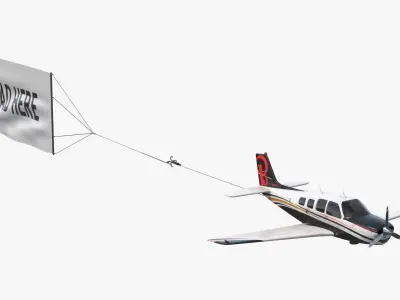  Big Advertising Air Banner with Beechcraft Bonanza Plane 
