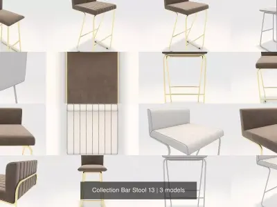 Collection Bar Stool 13 3D Model Pack