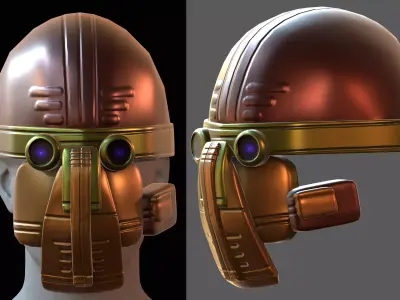 Gas mask helmet 3d model scifi Low-poly  Low-poly 3D model 375