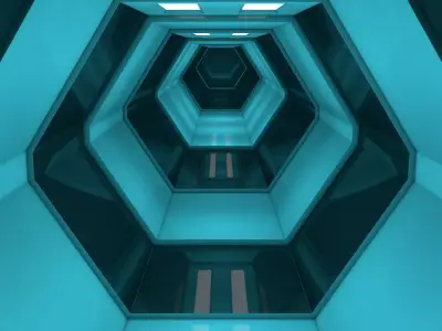 Sci Fi Tunnel 3D model 23