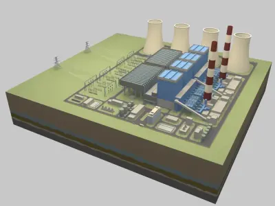Thermal power station 3D model