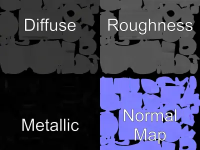 Black Silhouette D Character Rigged and Animated Low-poly 3D model