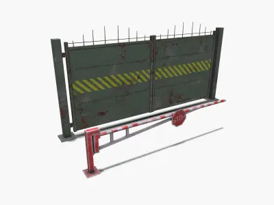 Metal gates Low-poly 3D model