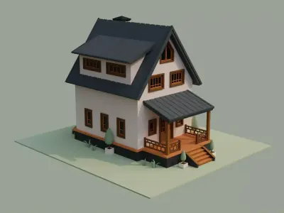Low Ploy House III Low-poly 3D model