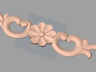Door flower 3D relief STL Model for CNC woodworking carving E258 3D model