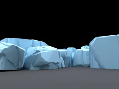Iceberg 3D model two icebergs Low-poly 3D model