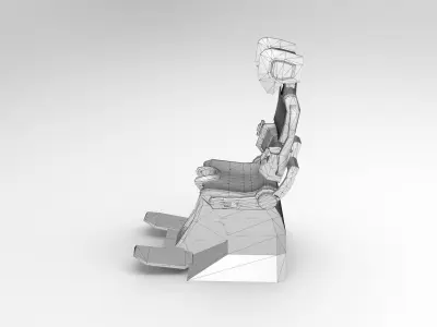 Pilot Seat Low-poly 3D model
