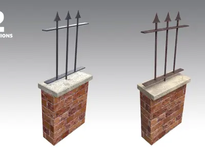 Brick Wall Pack PBR - Modular - Version 2 -  Low-poly 3D model