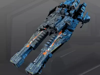 SF Dreadnought 2B Low-poly 3D model