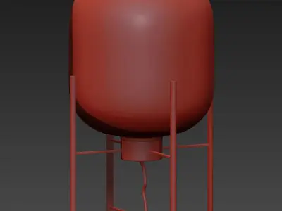 Modern Table Lamp Glass Shade 3D model