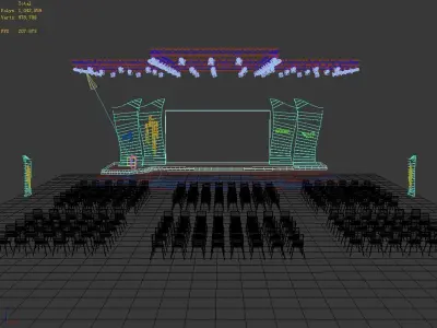 Stage party concert fashion catwalk T station  72 3D model