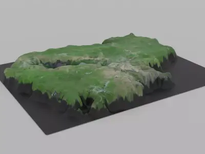 Cambodia Map Country Low-poly 3D model