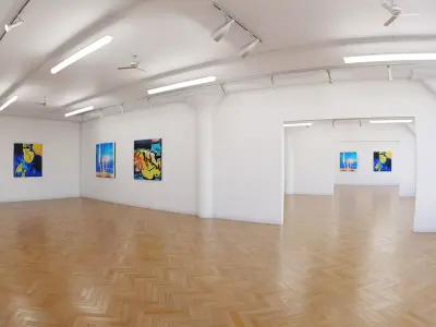 Art Museum Gallery Interior 10  Low-poly 3D model