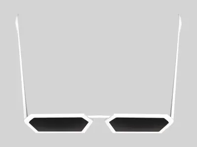 White Plastic Frame Hexagon Fashion Sunglasses Low-poly 3D model