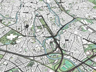  Cityscape Gent Belgium 3D model